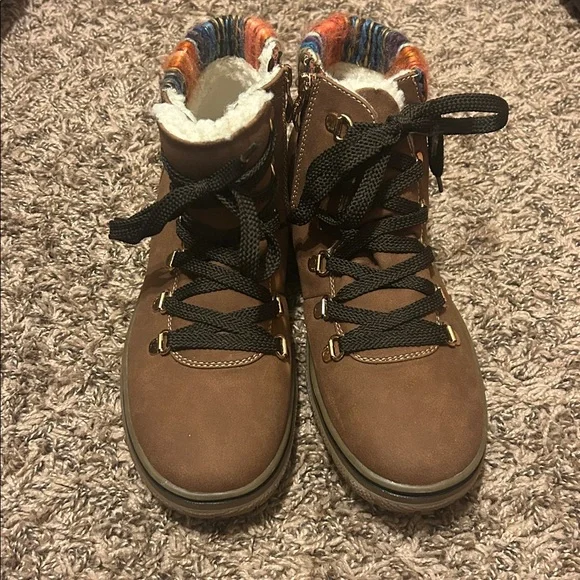 Bjorndal Brown Ankle Boots with Multicolor Trim - Picture 2 of 6